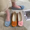 Spring summer new round toe flat bottom comfortable single shoe suede shallow mouth breathable simple casual shoes