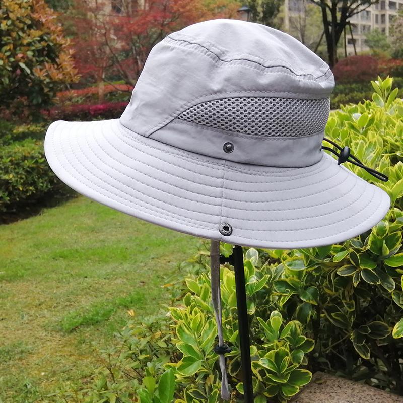 Summer Sun Bucket Hats Quick Dry Wide Brim Mesh Breathable Outdoor Fisherman Hats  UV Protection Sunshade Mountaineering Hat