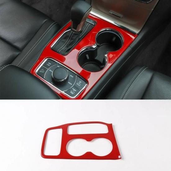 Red Car Gear Shift Panel Decorative Cover Trim For Jeep Grand Cherokee 2014-2018