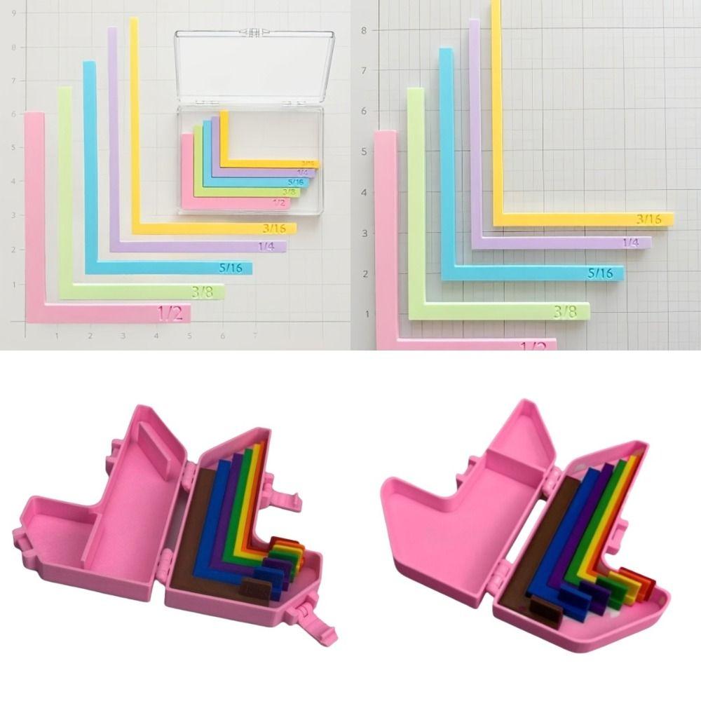 5/7pcs Multi-size Paper Crafting Alignment Guides Color-coded Spacing Locator Tools Card Making
