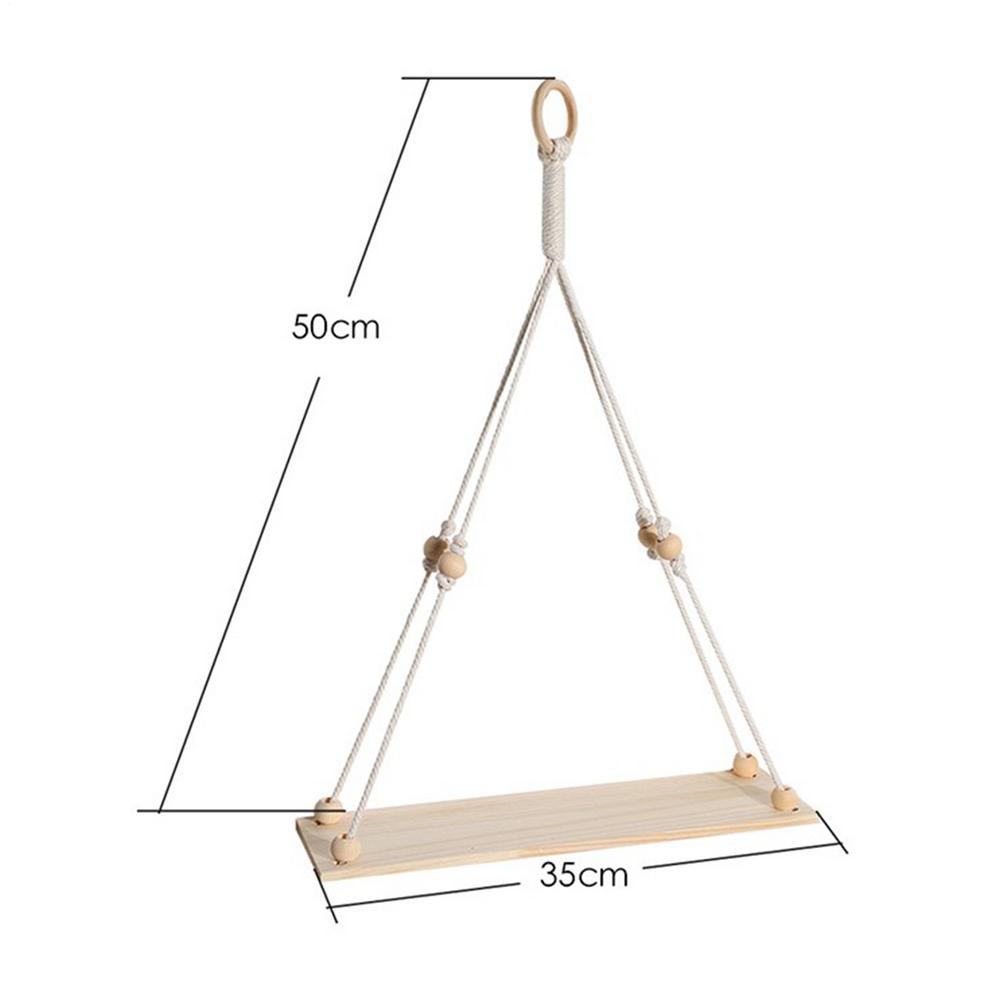 Bohemian Style Decor Wooden White Shelves With String Nordics Display Shelves Wall Mounted Tapestry Shelf Storage Organizer