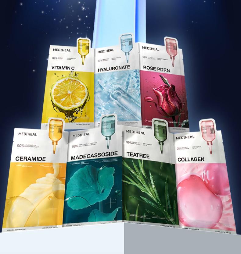 Mediheal Essentielle Maskenpackung 10 Stück – Koreanische Gesichtsblattmaske (7 Varianten)