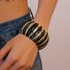 Wide Exaggerated Bracelet Elastic Rope Bead Wide Chunky Bangles Acrylic Bangle  Decoration