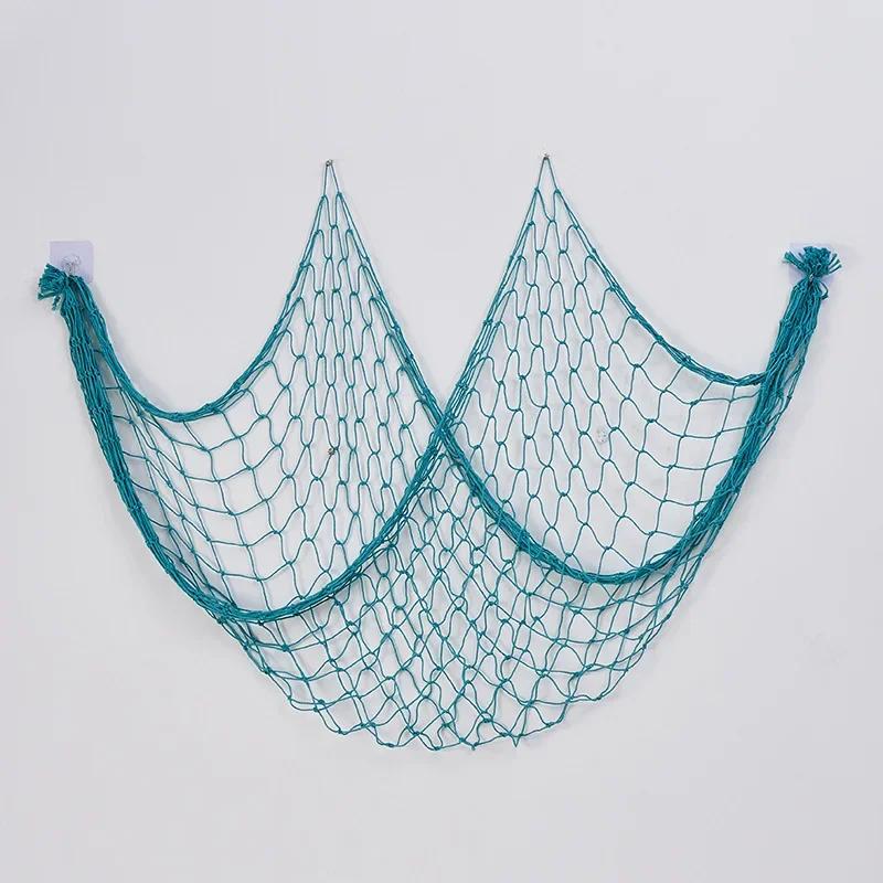 Ceative Decor Nets Hemp Rope Mediterranean Hanging Net Wall Decor Room Party Decorative Fishing Net Playground Gift Boho Style