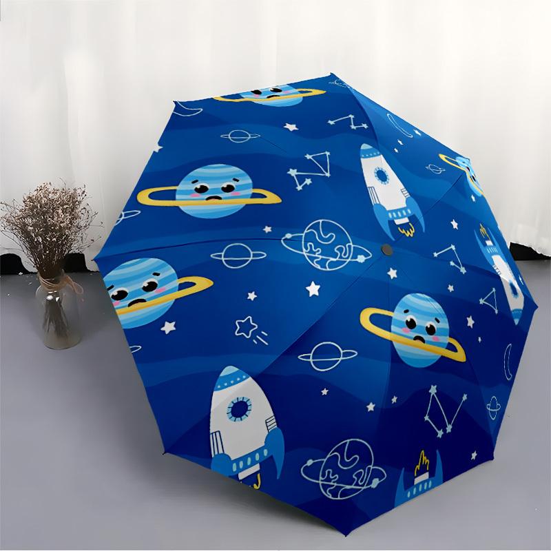 1pc Space-themed Folding Umbrella, Durable, Suitable for Outdoor Activities or Rain, Suitable for Commuting yy251027052