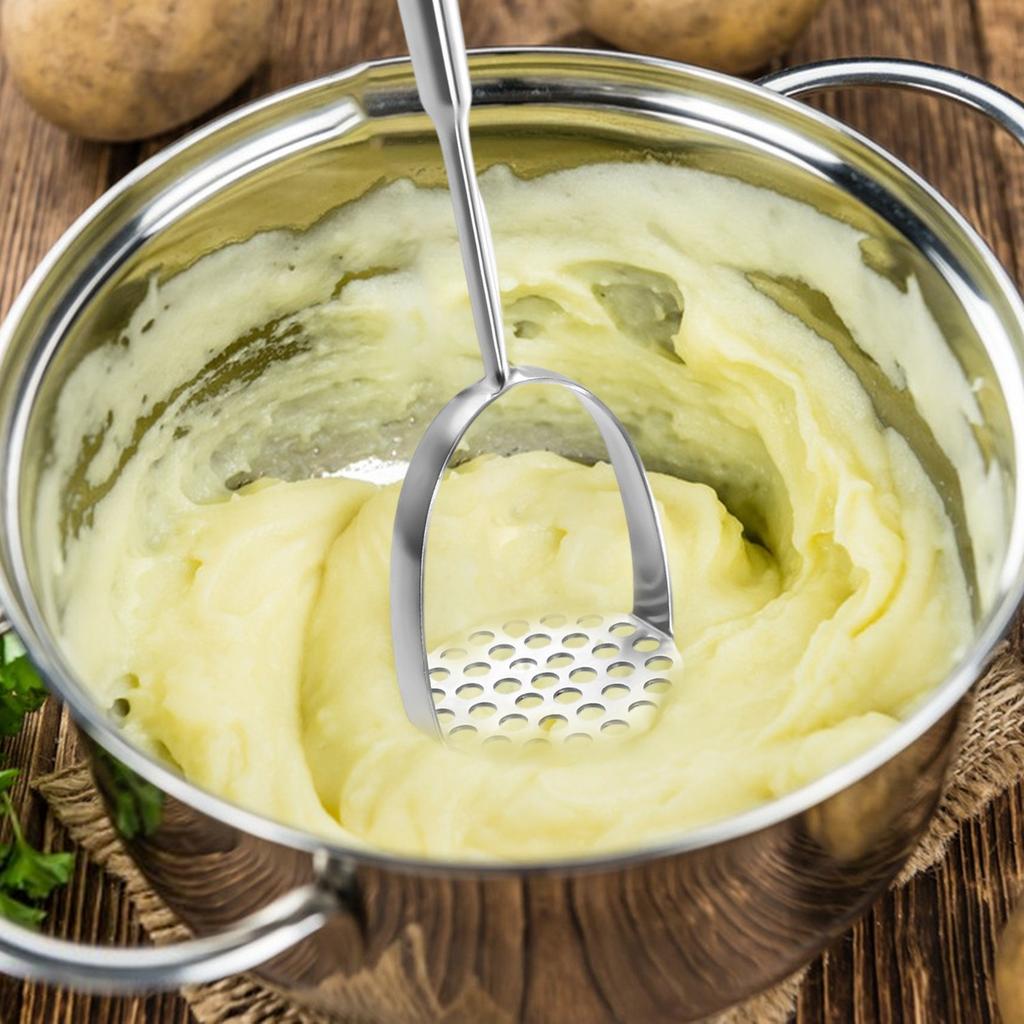 304 Stainless Steel Pointed Tail Masher Potato Masher Kitchen Utensils For Potatoes, Beans, Vegetables Potato Masher, Pet Food, Dishwasher Safe