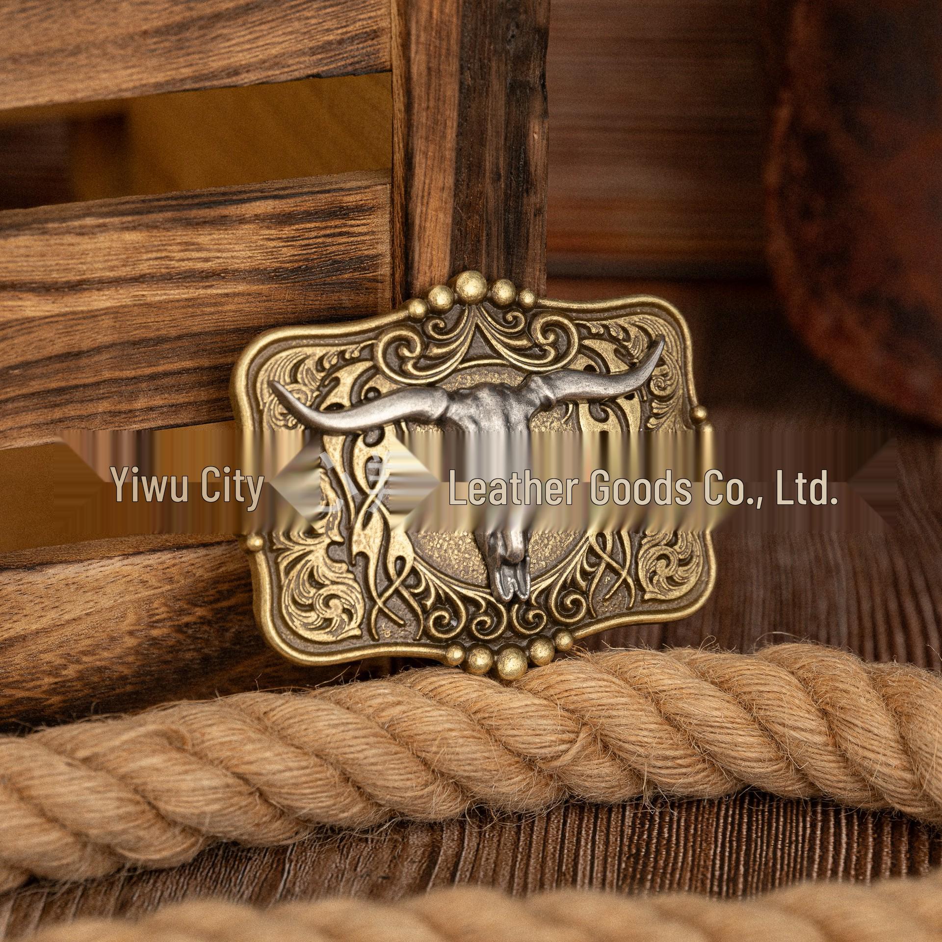 Retro Bronze Bull Head Symmetrical Unisex Belt Buckle