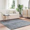 VidaXL Shaggy Rug with Long Pile Light Grey 160x160 Cm Polyester, Rug, Bedroom Rug, Modern Rug, Living Room Rug, 4102874