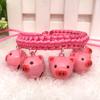 Fashion Braided Dog Collar with Cartoon Figure Bells Puppy Necklace Pet Supply