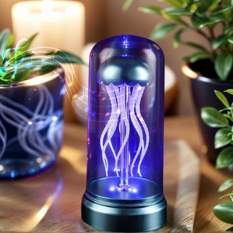 Electric Jellyfish Lamp with Music Dancing Jellyfish Lamp,7 Color Atmospheres Night Lights Jellyfish Desk Lamp Gift