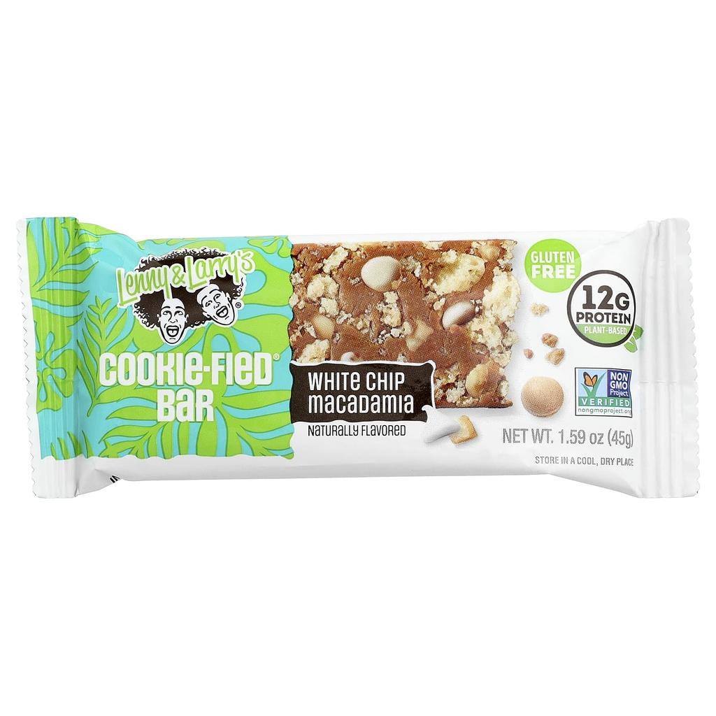 Lenny & Larry's Cookie-Fied® Bars, White Chip Macadamia, 9 Bars, 45g (1.59oz) Each