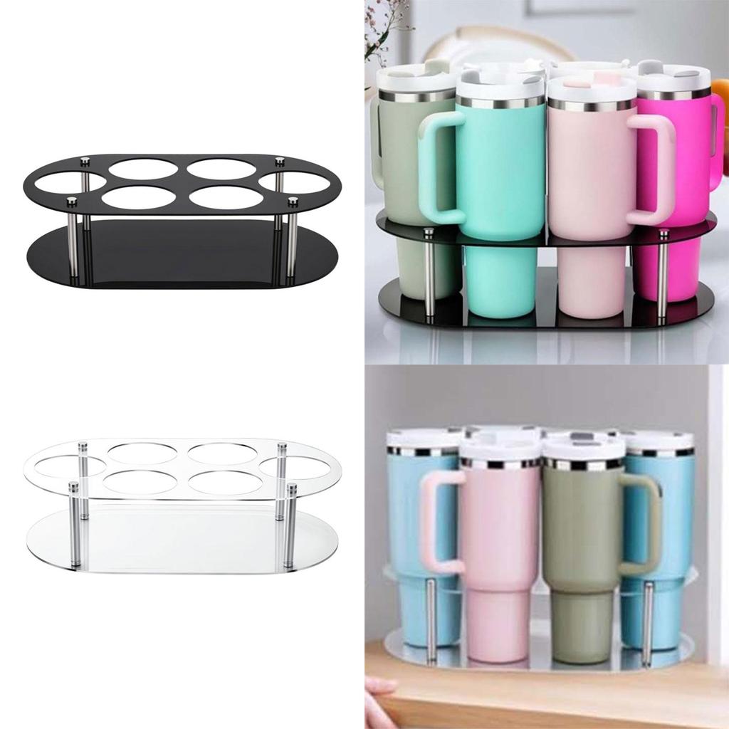 Bekerhouder 6 Sleuven Beker Accessoires Tumbler Houder Organizer Opbergrek voor 20 30 40oz Tafelblad Plank