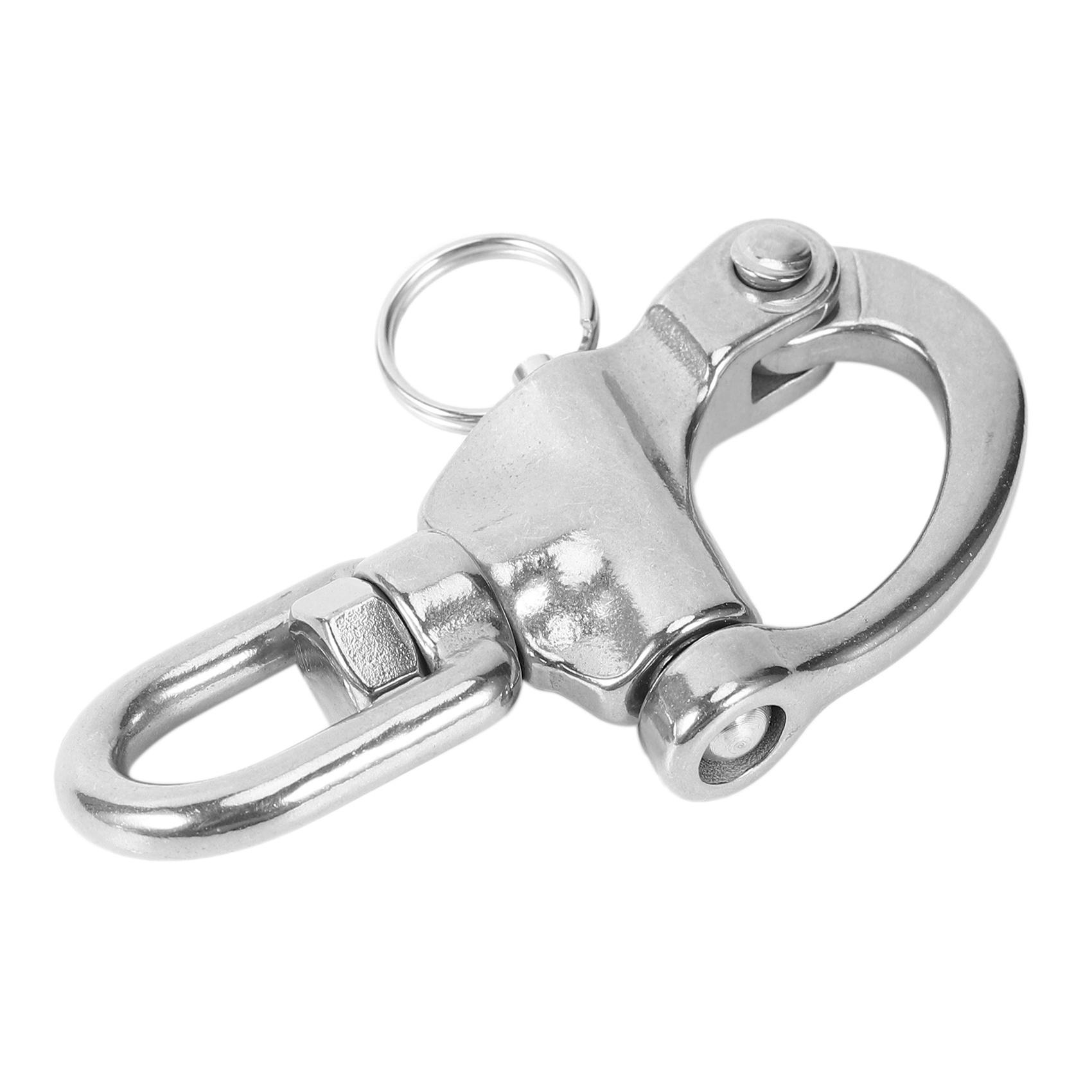 VC-Innovative-316 Stainless Steel Swivel Shackle Quick Release Boat Anchor Chain Eye Shackle Swivel Snap Hook For Marine Archite Silver 87mm