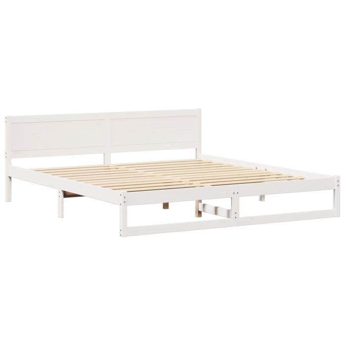 VidaXL Cadre de Lit Blanc Bois 200 x 200 cm Durable 873260