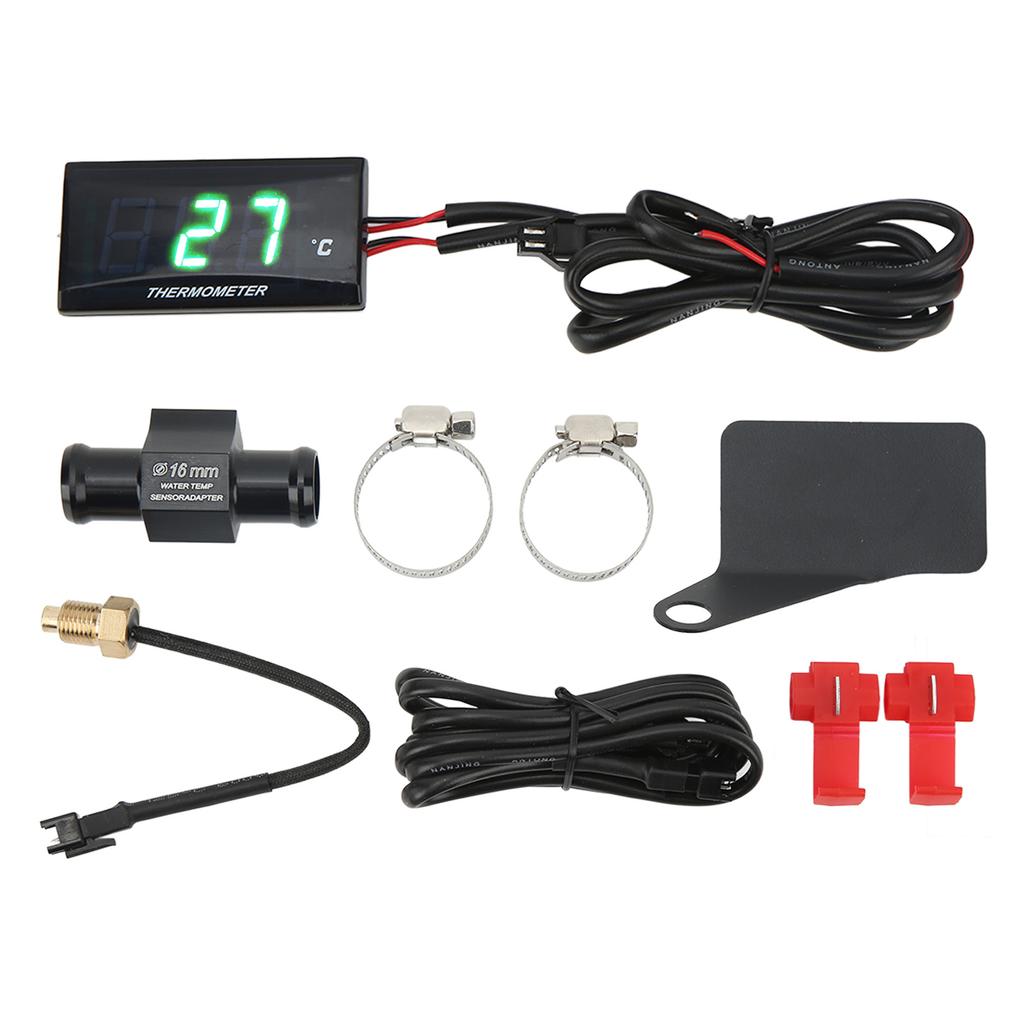 Motorcycle DC12V LCD Screen Slim Water Temperature Gauge With 16mm Tee for Motorbike