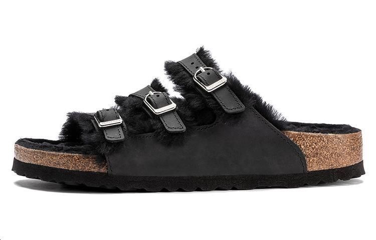 Женские черные узкие шлепанцы Birkenstock из коровьей кожи 1020319 41