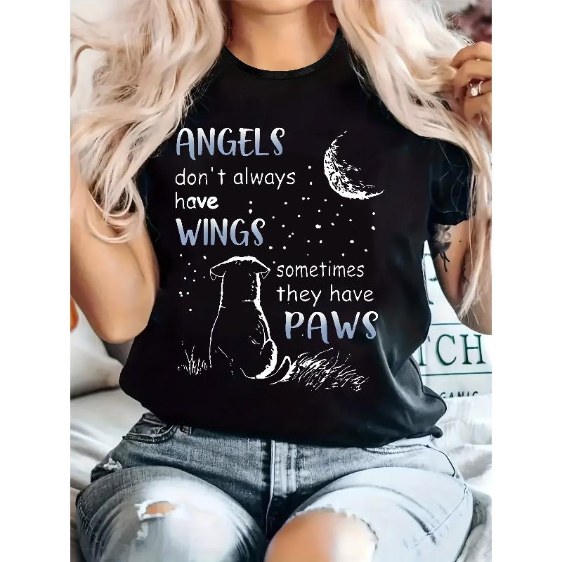 

Women s Plus Size Print Tee Round Neck Short Sleeve Casual All Season Comfort Top 4XL чорний