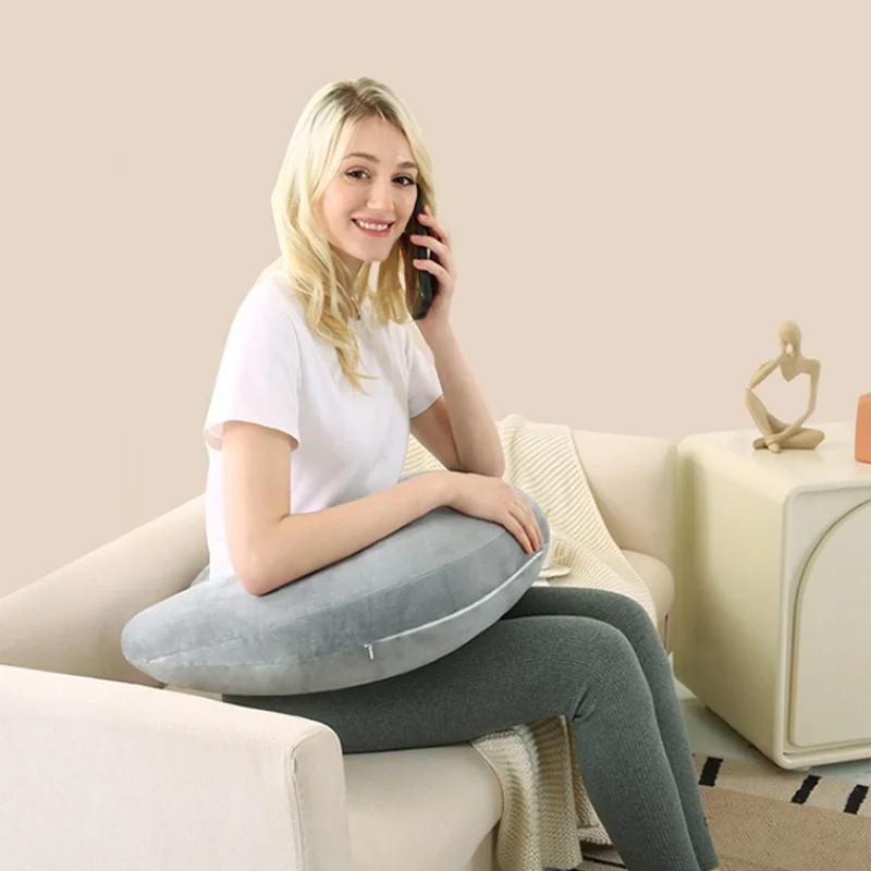 U-Shaped Memory Foam Reading Pillow for Bed Sofa, Removable Washable Cover, Backrest Cushion for Adults Study & Nap, Large Size