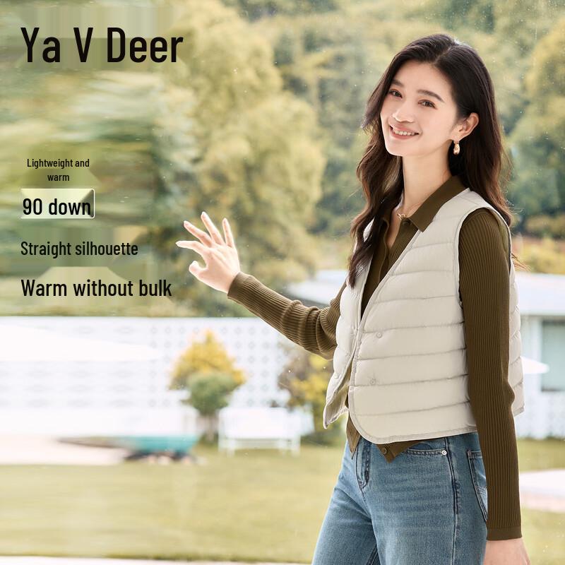 

Yalu Women s Lightweight V-Neck Down Vest M