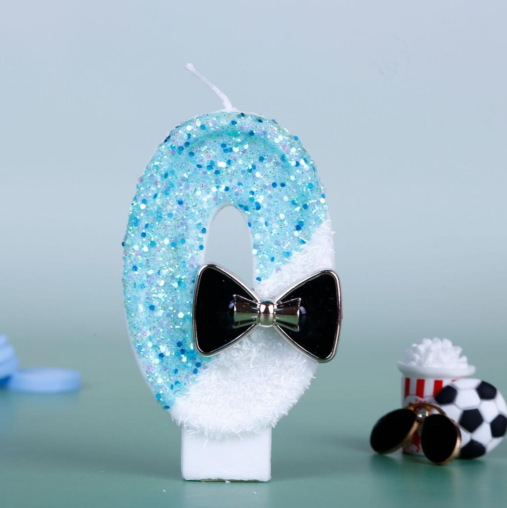 Birthday Candles Blue Glitter Birthday Cake Candles Number Candles Cake Topper Decoration for Wedding Party Kids Adults Number 5
