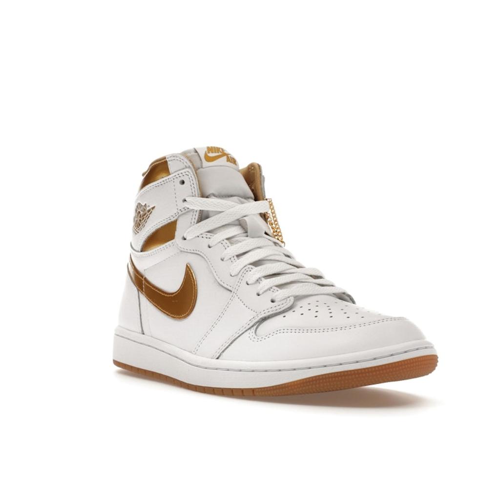 Air Jordan 1 Retro High OG Metallic Gold Women Sneakers White Gum-Light-Brown FD2596-107