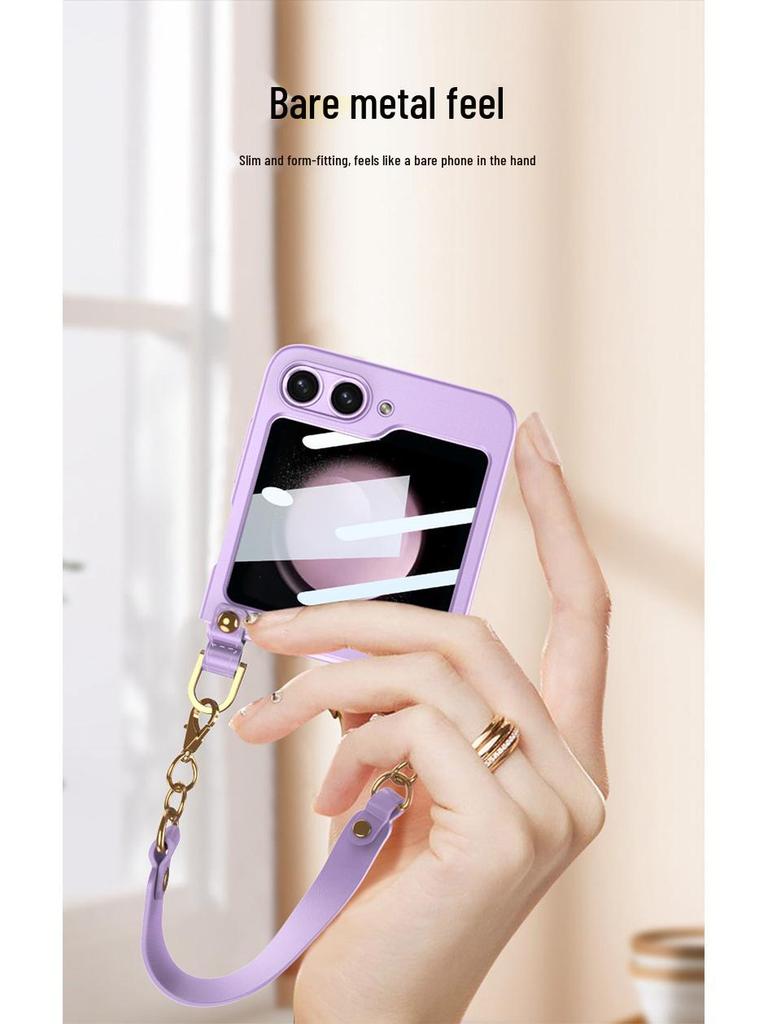 Creative Wrist Strap Foldable Case with Integrated Shell & Film for Samsung Z Flip5