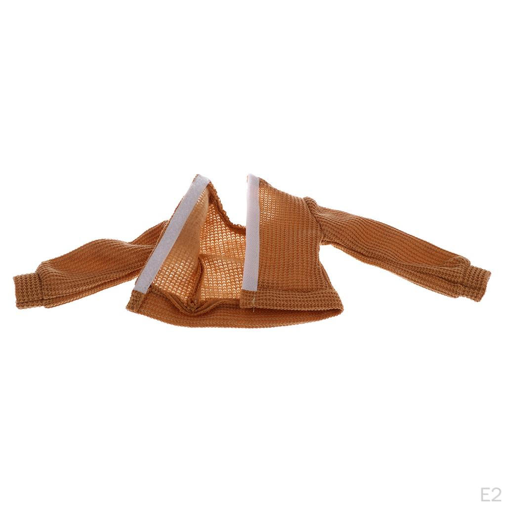 Fashion Doll Braun Pullover Shorts Hose & Mütze Kleidungsset /3 BJD MSD YOSD Dollfie Dress Up