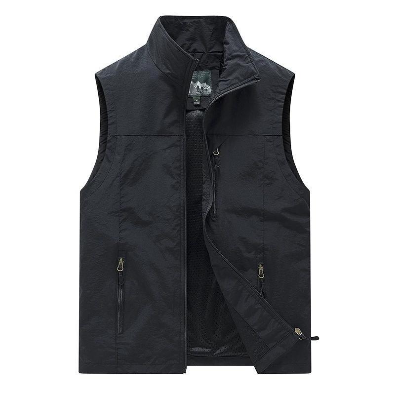 Summer Men Outdoor Mesh Thin Waistcoats Climbing Sleeveless Jackets Men Multi-pockets Fishing Photography Breathable Vests