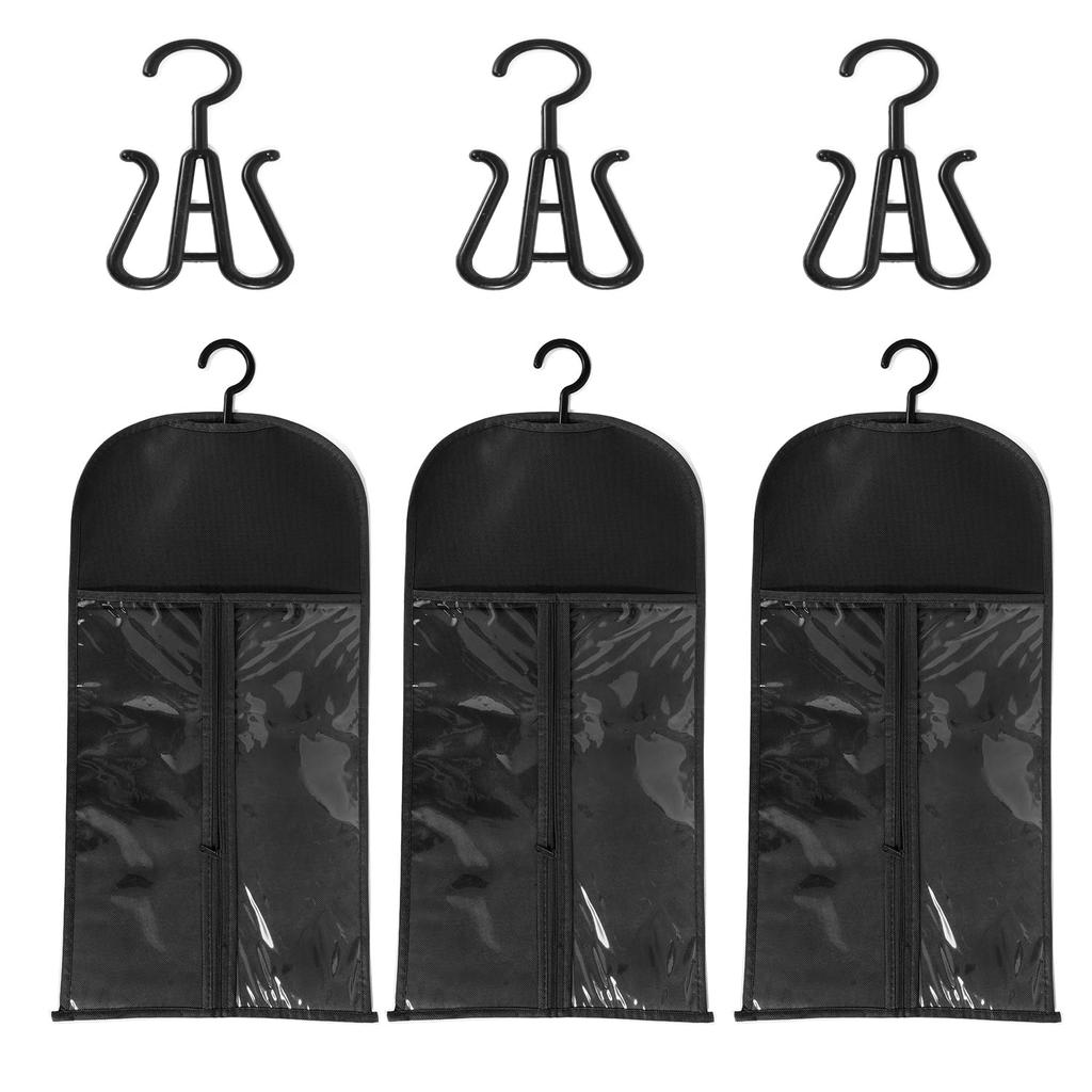 Hair Extension Holder Wig Storage Bag with Hanger Hairpieces Ponytail Bundles Storage Carrier Case for Store Style Hair Travel