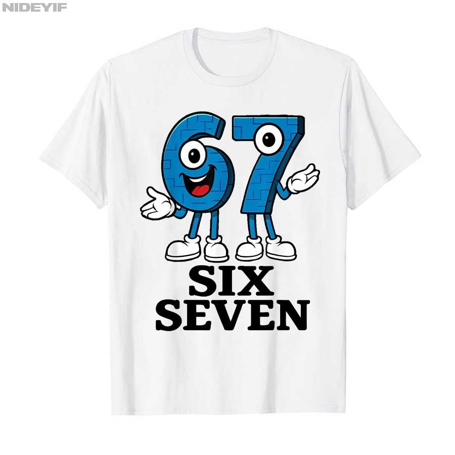 67 Six Seven 6-7 - Lustiges Italienisches Brainrot Kinder Gaming Meme T-Shirt Für Männer Frauen 100% Baumwoll T-Shirts Kurzarm Tops 0925-1