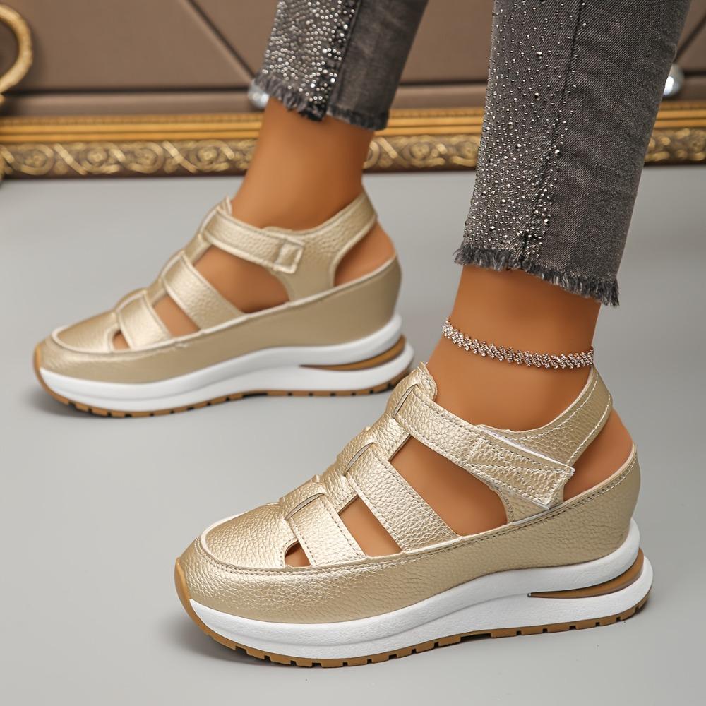 Women's Fashion Sandals, Solid Color, Round Head, Platform Shoes, Casual Sports Shoes, EVA Insoles