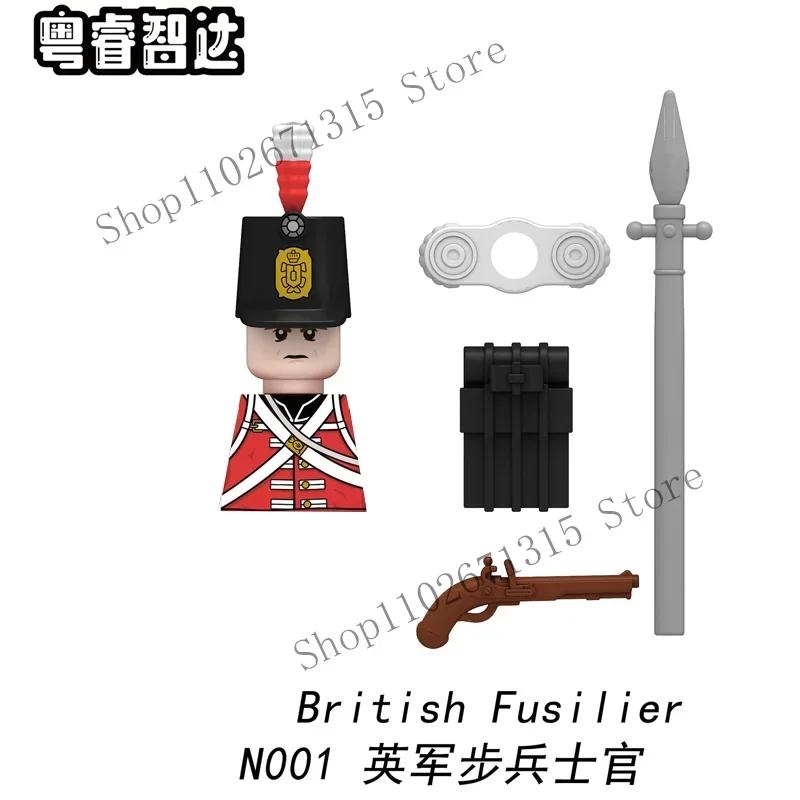 Napoleonic Wars Military Soldiers Building Blocks British France Prussia Cavalry Army Russian Infantry Figures Bricks Kids Toys