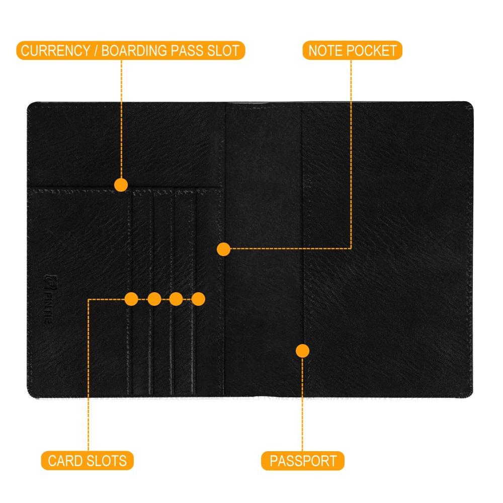 Fintie Passport Case Holder Travel Secure for International PU Leather Passport Multifunctional Storage Business Credit Airline Ticket Wallet,