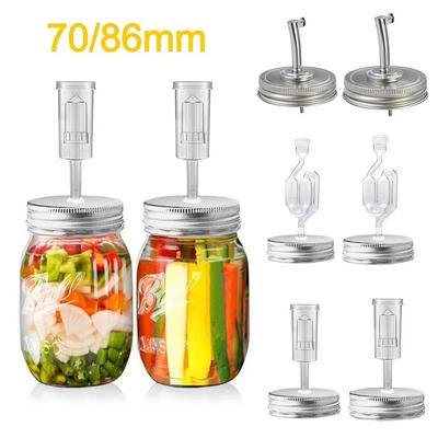 Can Lids Jar Oil Spout Lid with Airlock for 70mm 86mm Jar Mason Jar Lid Olive Cocktail Salad Dressing Wide Regular Mouth
