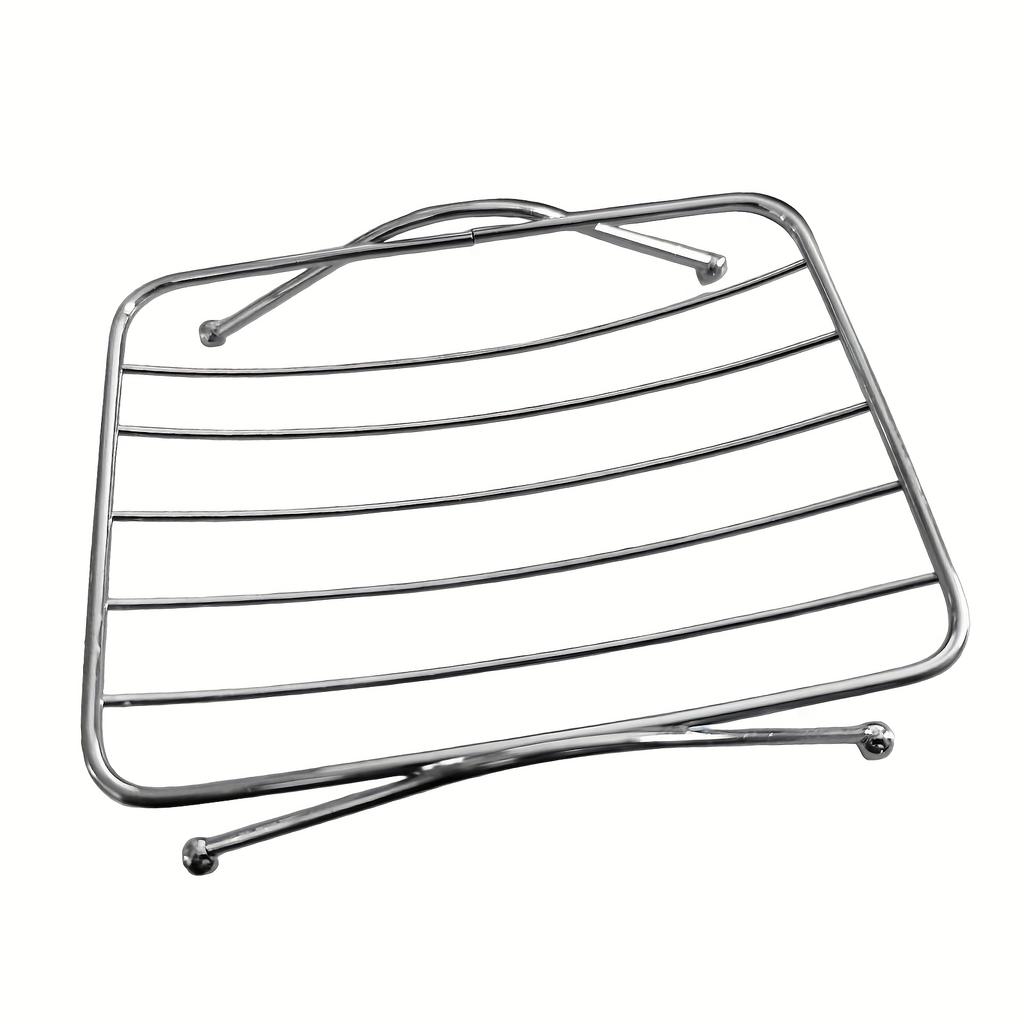 Modern Style Stainless Steel Soap Dish Bathroom Sink Organizer | Hollow Drain Soap Holder Anti-Water Storage Rack for Countertop
