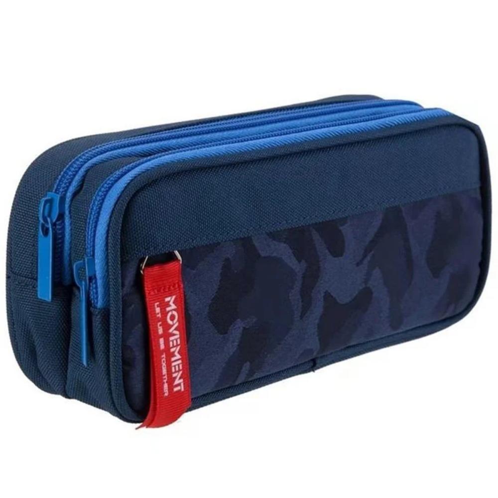 Double Zipper Camouflage Canvas Pencil Case Boys Pencil Bag School Stationery Bag Student Pen Case School Supplies Storage Bags