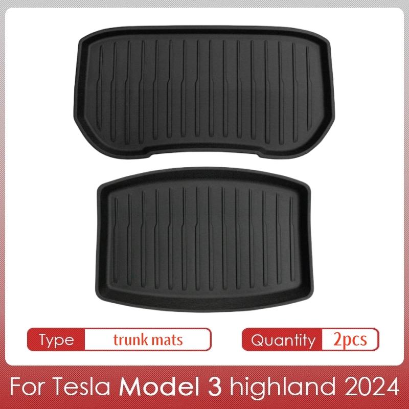 

Для Tesla Model 3 2025 Highland Коврики для пола Грузовой коврик Водонепроницаемый противоскользящий коврик для багажника TPE Накладки Модель 3 2025 Highland Аксессуары