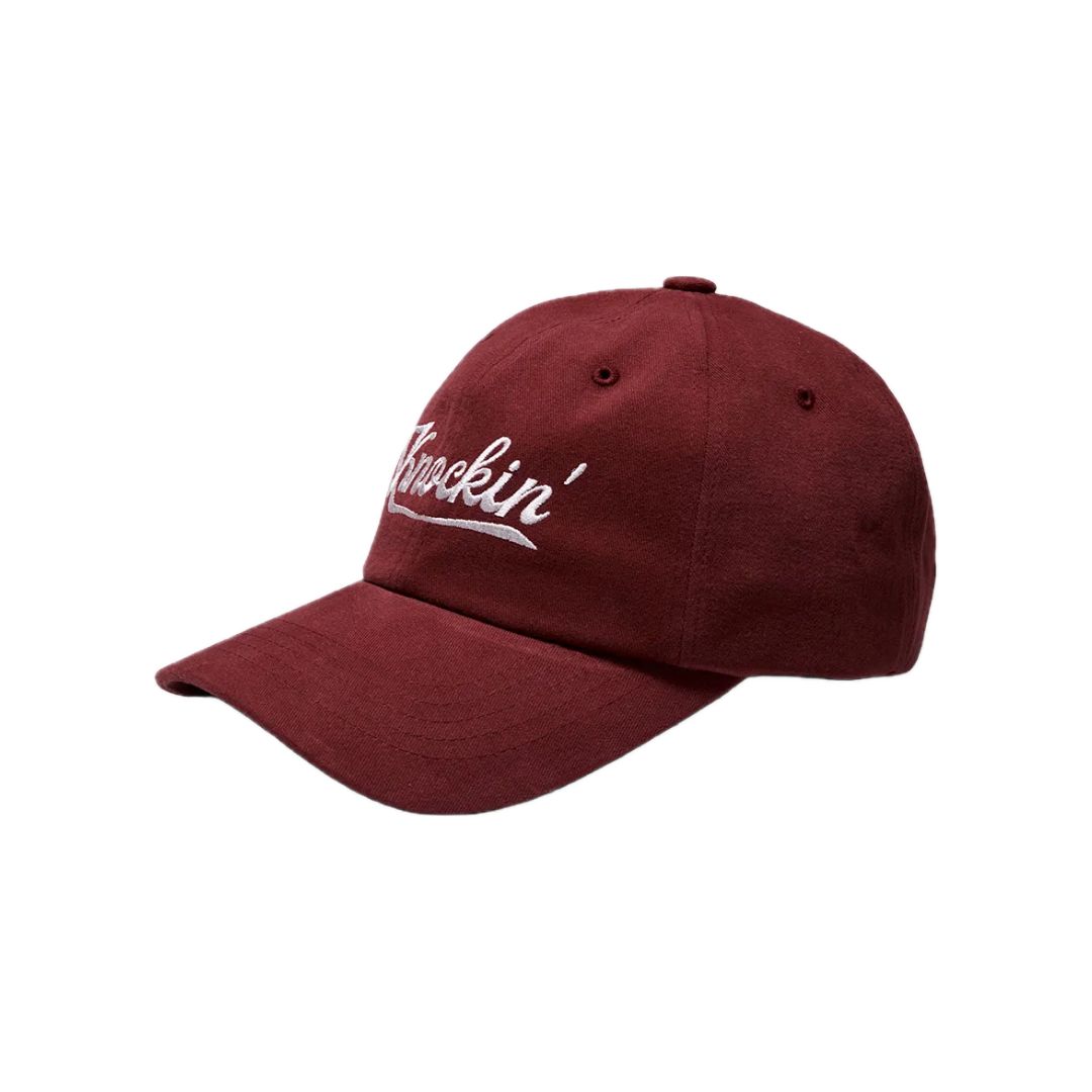 KNOCKIN LOGO B.B CAP BURGUNDY