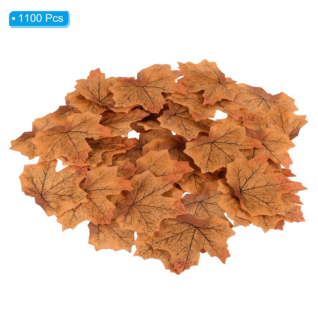 Artificial Leaves, 400/1100 Pcs Fall Maple Autumn Fake Leaf for Wedding Party Thanksgiving Halloween Decoration, Gold