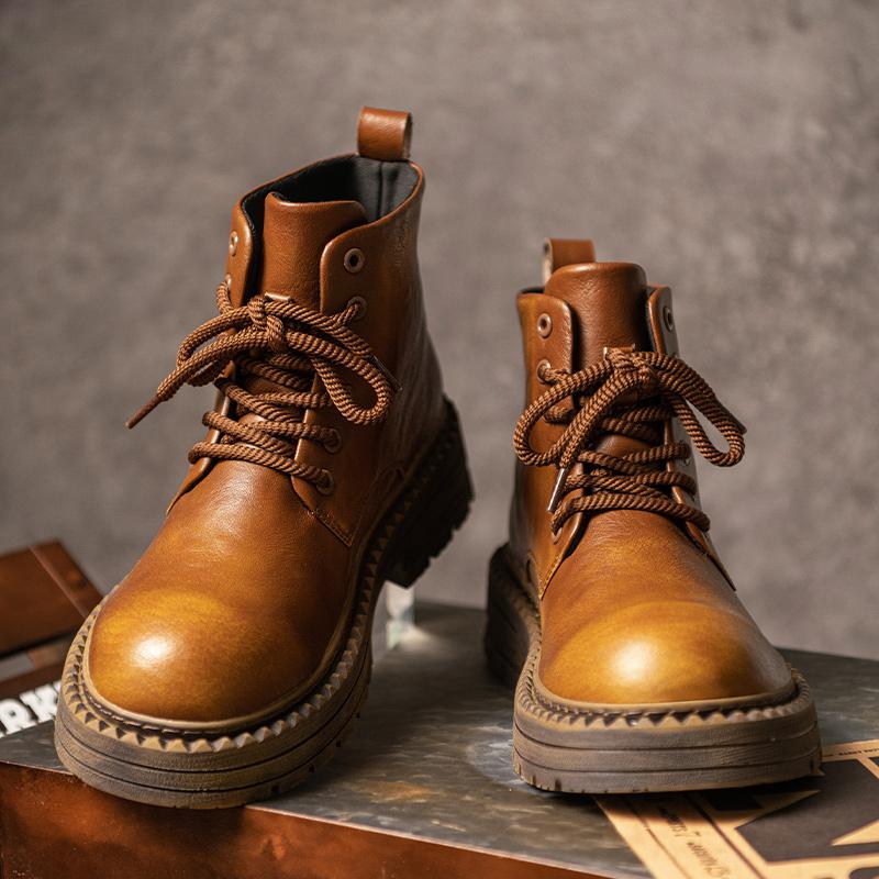 Móda Žhavé Podzimní a zimní pánské boty Retro klasický britský styl Denní outdoorová motorka Kvalita Business Office Kůže Sh