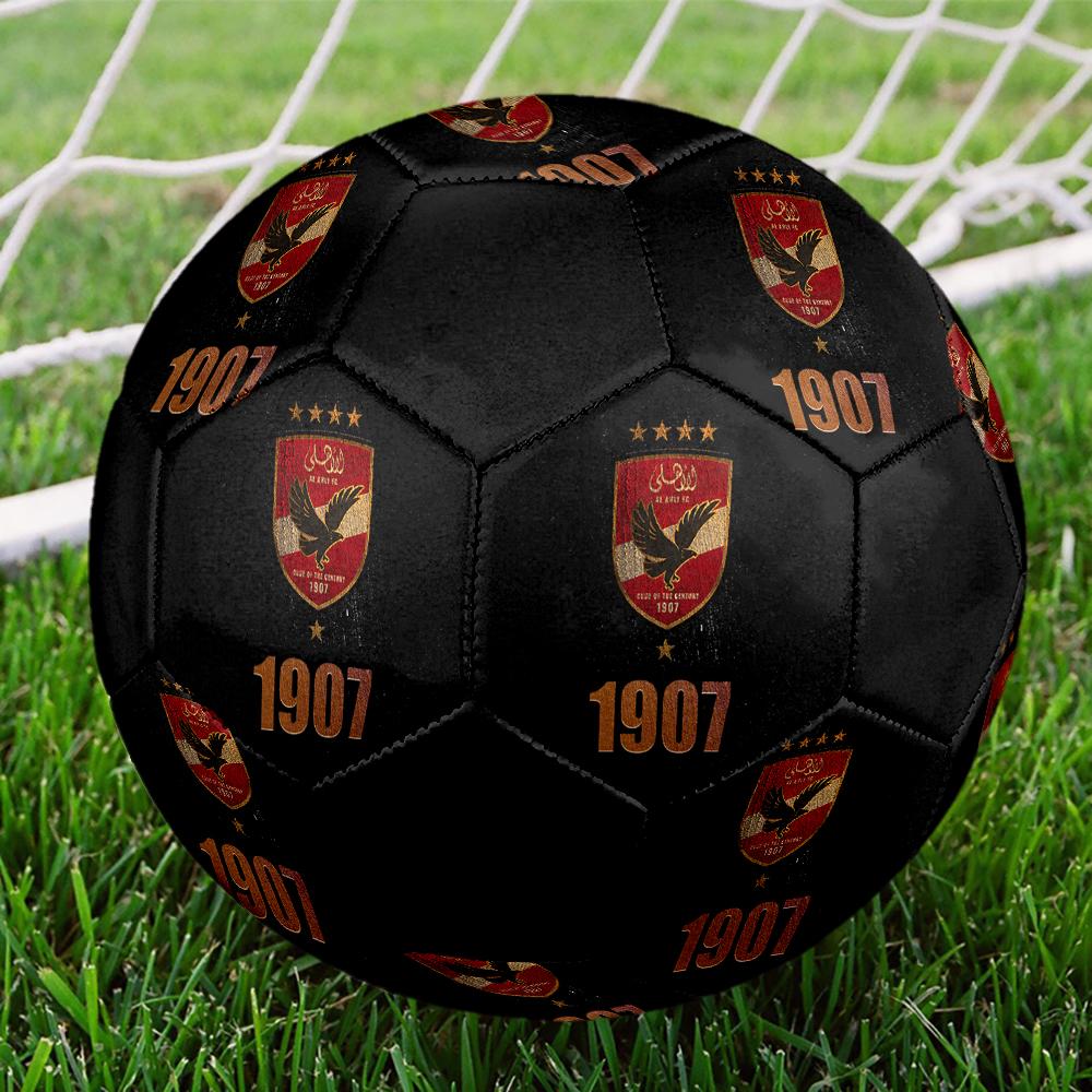 Al Ahly SC Soccer Ball, Colorful, Suitable for All Ages, Machine-stitched, PVC Material, Competition Grade, Durable and High Bounce