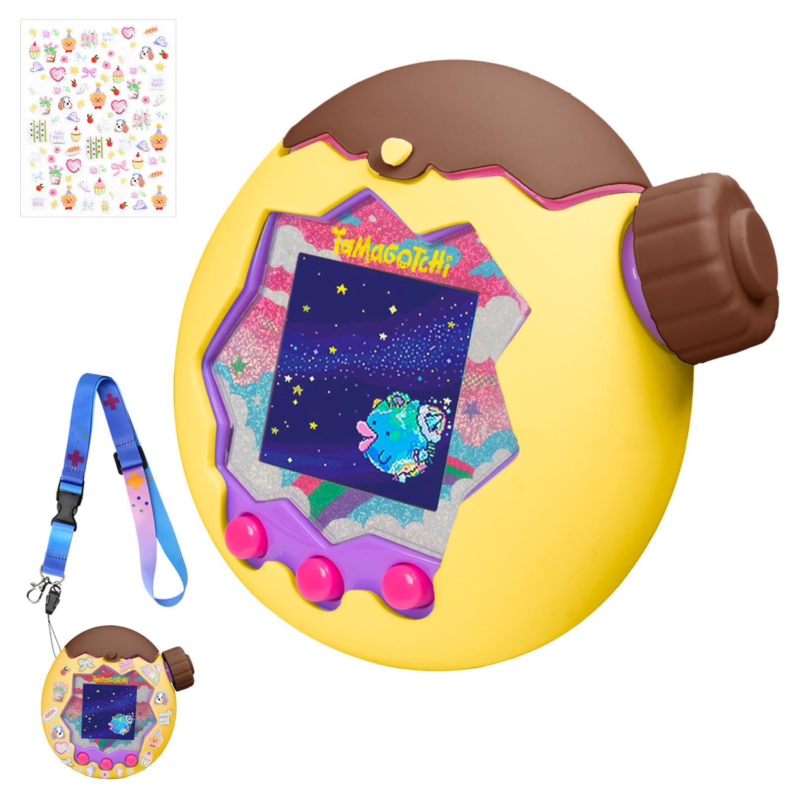 

Srelirly Tamagotchi Paradise Full Protection Case Pudding Caramel Dial Cover Waterproof Shockproof Drop Resistant Dirt-Resistant Fingerprint-Resistant