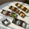 Gold Korean Stainless Steel Dipping Dish with Two or Three Compartments for Seasoning, Sauce, or Barbecue.