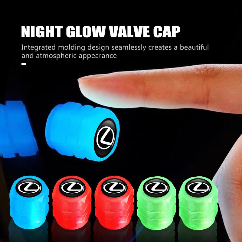 crglqt1 For Lexus Luminous Tire Valve Cap Car Wheel Hub Glowing Cover Auto Accessories RX350 IS250 CT200h ES250 ES300h NX300h IS200