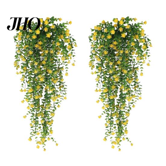 Long-lasting Plastic Flowers 1/2Pcs Hanging Artificial Flower Vine UV Resistant Faux Drooping Floral Plants Indoor Ivy Home Wedding Outdoor