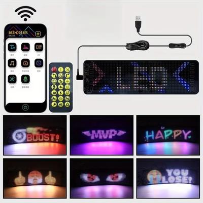 Devil Eyes LED Screen Matrix Display Panel App Control DIY Text Pattern Programmable LED Flexible Screen for Car Windshield