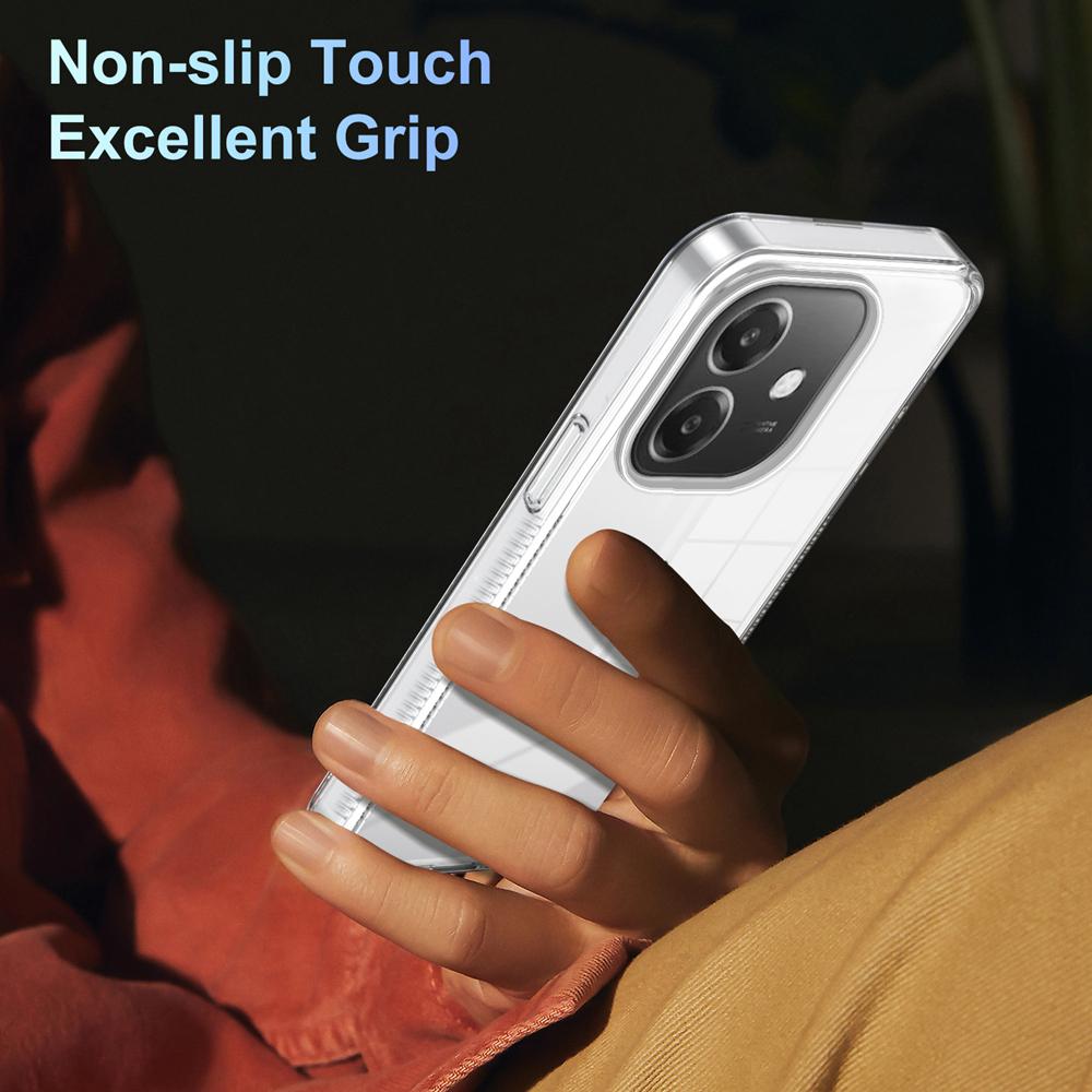 KEYSION Transparent Case for OPPO A3 A3X 5G Soft TPU+PC Anti-slip HD Clear Shockproof Phone Back Cover for OPPO A40 A40m