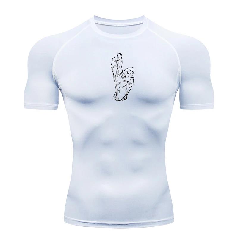 

Men Sports Compression Shirt Quick-drying Bottoming T-shirt Sports Gym Fitness Training Short-sleeved Outdoor Jogging S-3XL Top XXXL