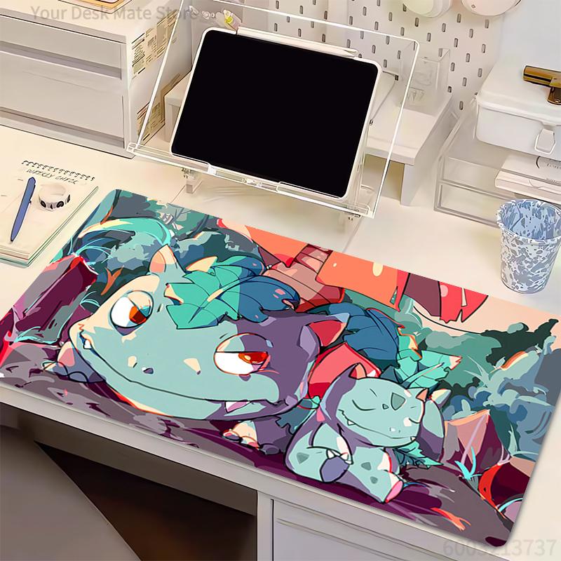 Rubber PC Mousepad Gamer Gaming Mouse Pad Lock edge thickened P-Pokemon Bulbasaur Desk Keyboard Mat Office Computer Laptop Mat