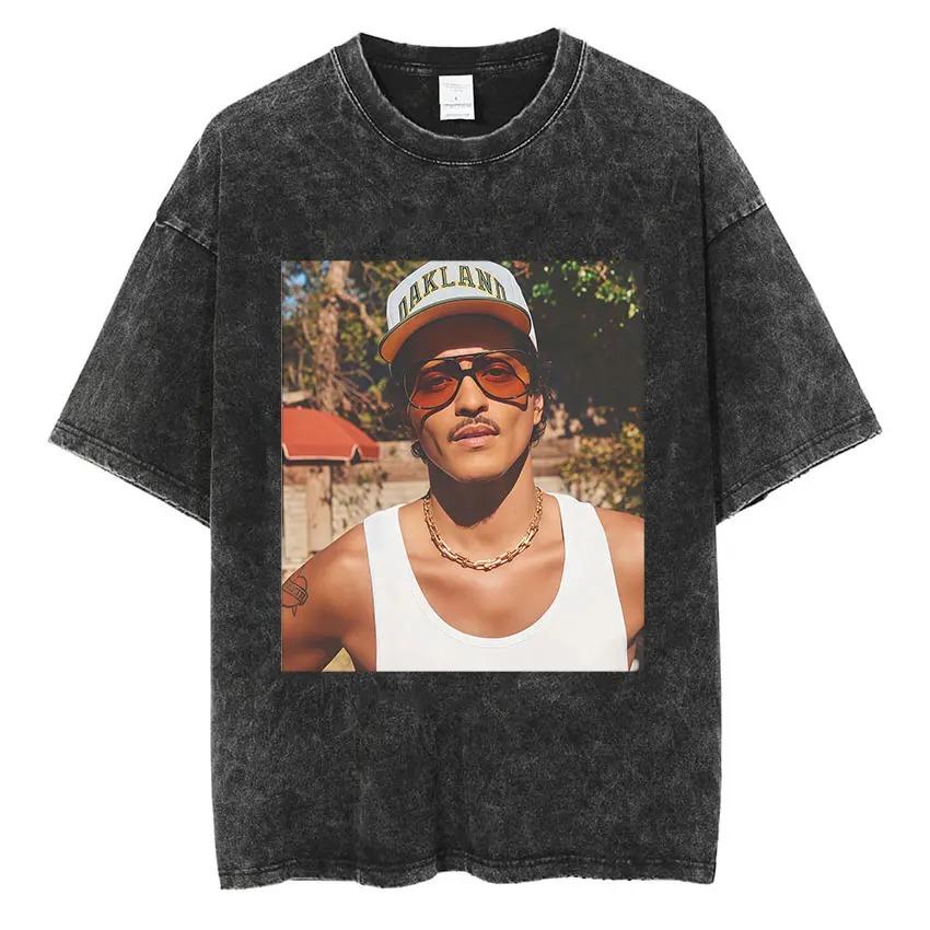 

Street Hip Hop Rapper Bruno Mars The Romantic Tour 2026 Vintage Washed T Shirts Men Women Punk Gothic Fashion Cotton Short Sleeve T-Shirt Streetwear M золотий